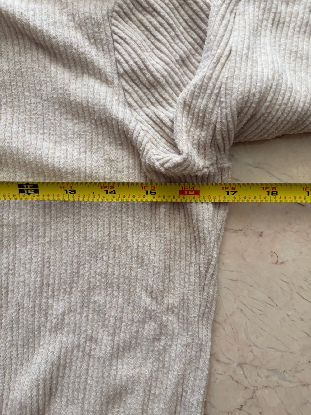 Universal Thread Cream Ribbed Button-Front Long Sleeve Top - Picture 5 of 7